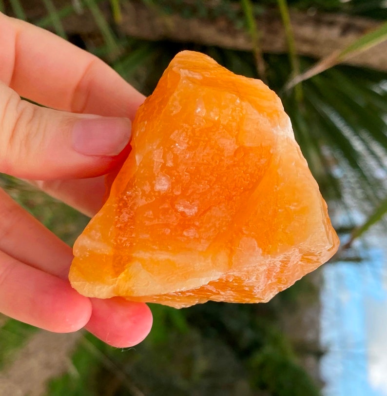 Orange Calcite Chunk Raw Crystal Calcite Rough Orange Etsy UK