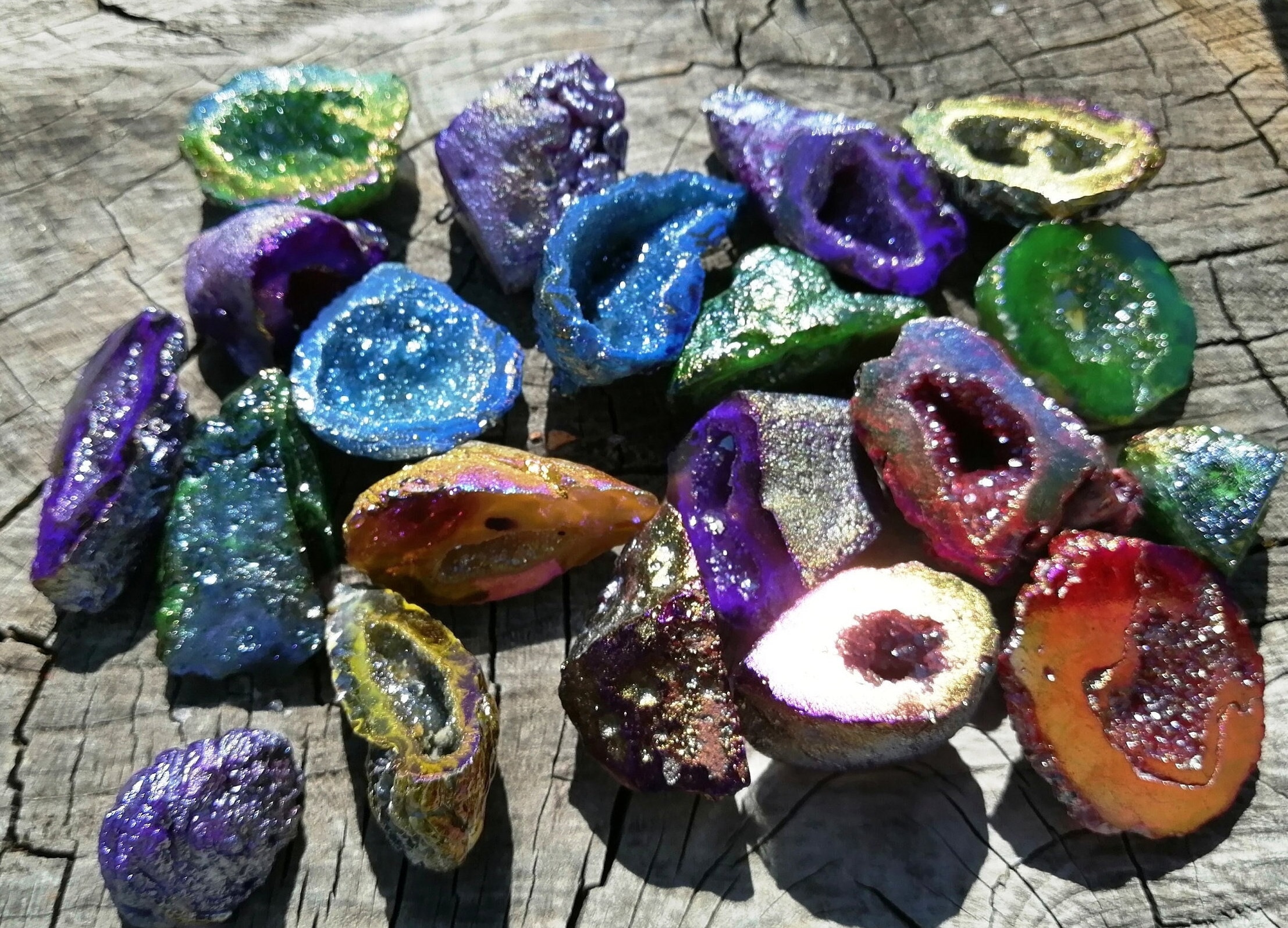 Aura Geode Crystal Stocking Geode Space Rock Geode Crystals - Etsy