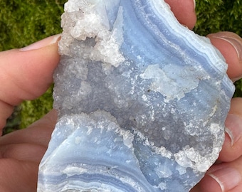 Ágata azul de encaje 1-5 cm cristal en bruto trozo de ágata azul en bruto ágata azul de encaje drusa ágatas con encaje geoda grupo de ágata azul piedra en bruto Elfo