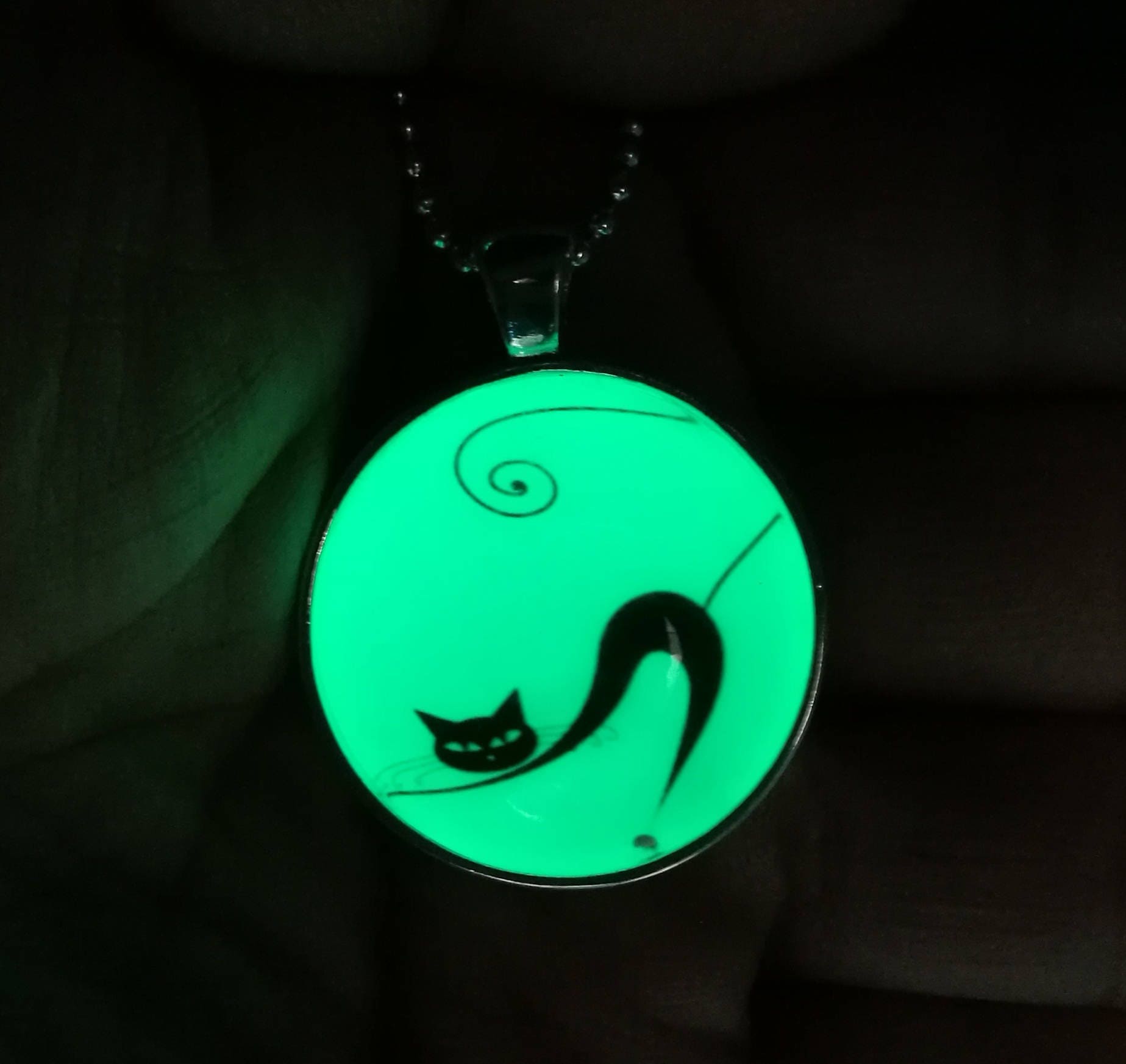 Halloween Pendant Glow Cat Pendant Glowing Cat Glow in Etsy UK