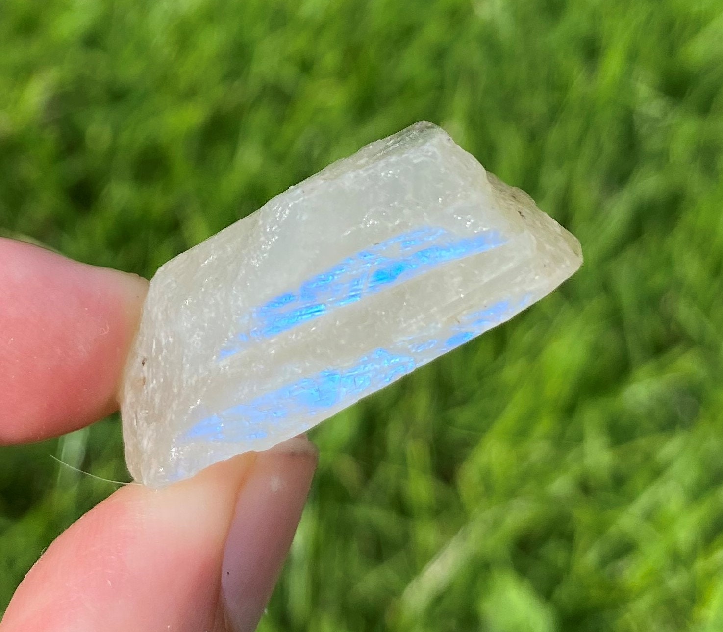 rough luna moonstone, grade AA shimmer, wolfspirit magic, collectable…
