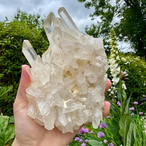 Huge untreated Clear quartz cluster 1160g Natural formed Quartz- A timeless natural healer, rough clear quartz cluster, raw quartz druzy uk