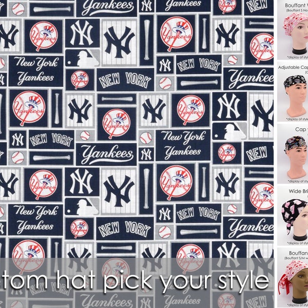 Custom New York Yankees Scrub Hat - Pick Your Style, Gift for Nurse, Gift for Surgeon | Add Embroidery Option