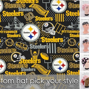 Custom Pittsburgh Steelers Scrub Hat - Pick Your Style, Gift for Nurse, Gift for Surgeon, Add Embroidery Option