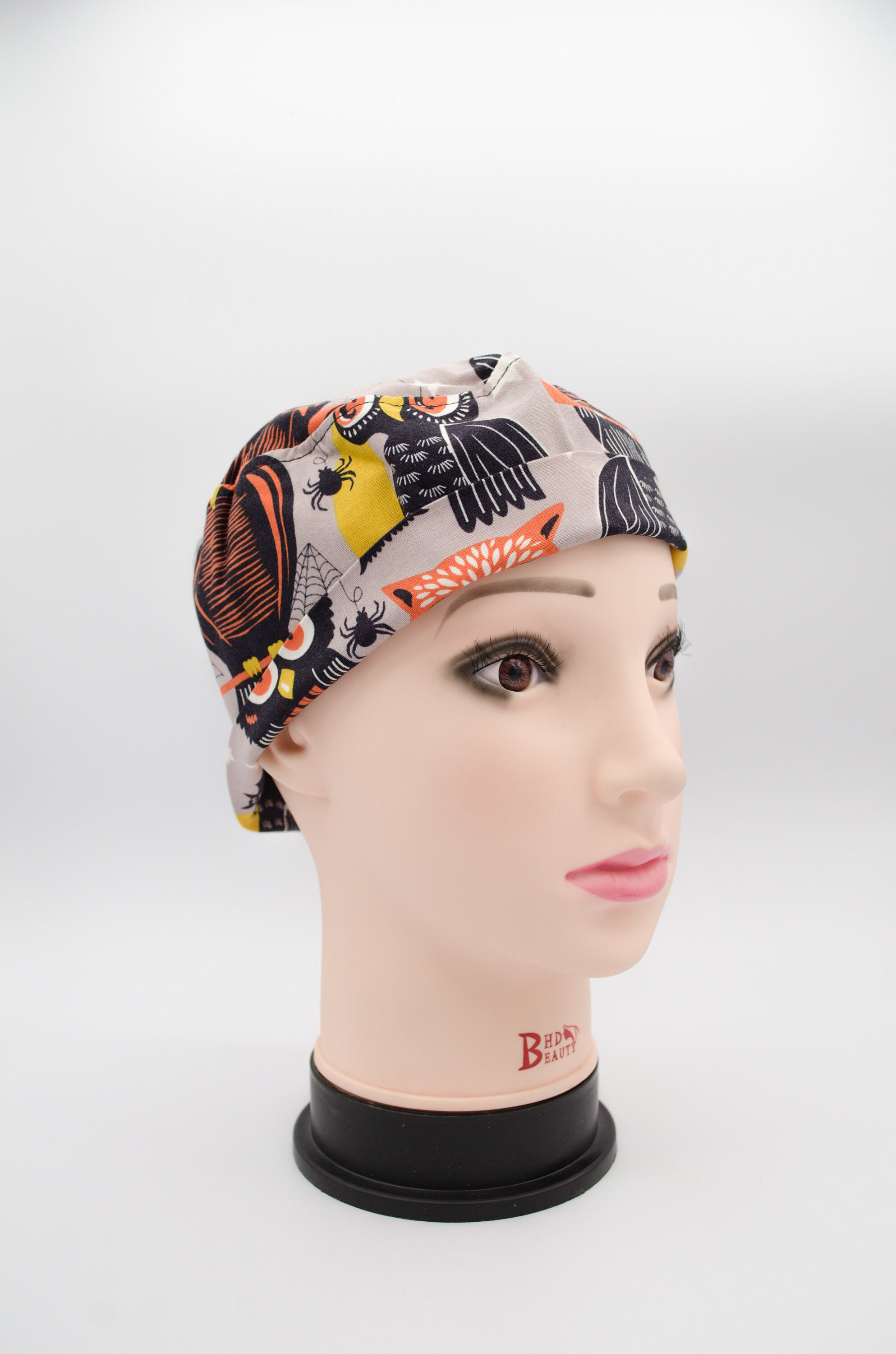 Fall Owls Adjustable Scrub Hat, Halloween Surgical Cap, Gift for Nurse, Gift for Surgeon