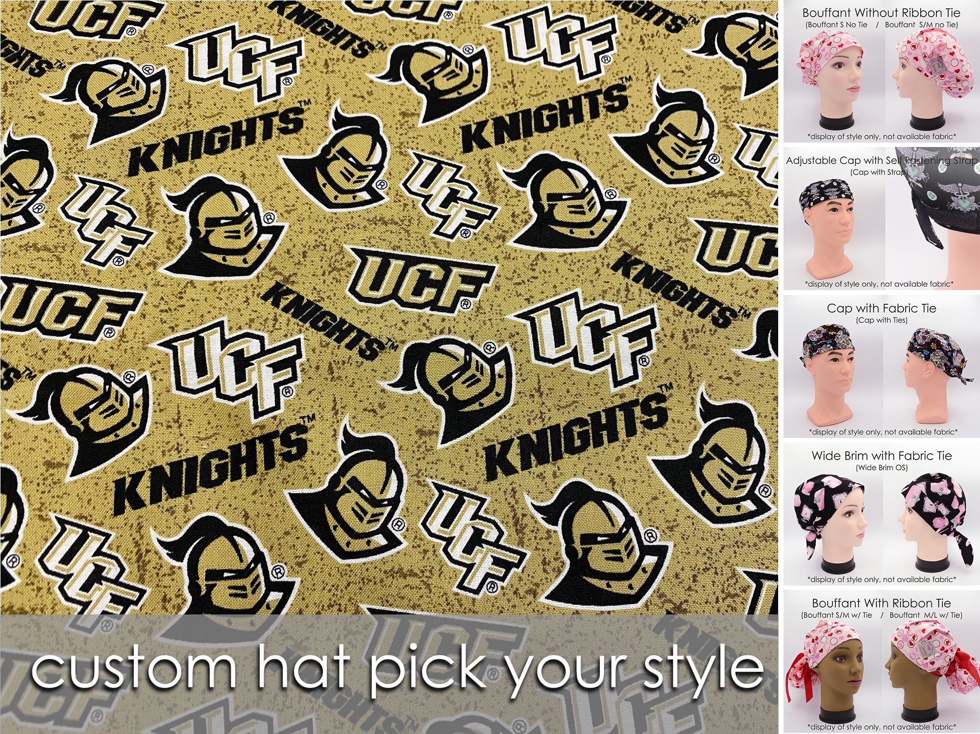 Custom UCF Knights Scrub Hat Pick Your 