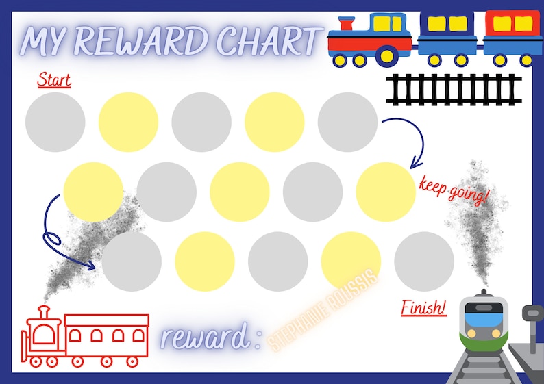 Train Behaviour Sticker Chart Train Rewards Chart | Train Sticker Tick Chart | Child Behaviour ...