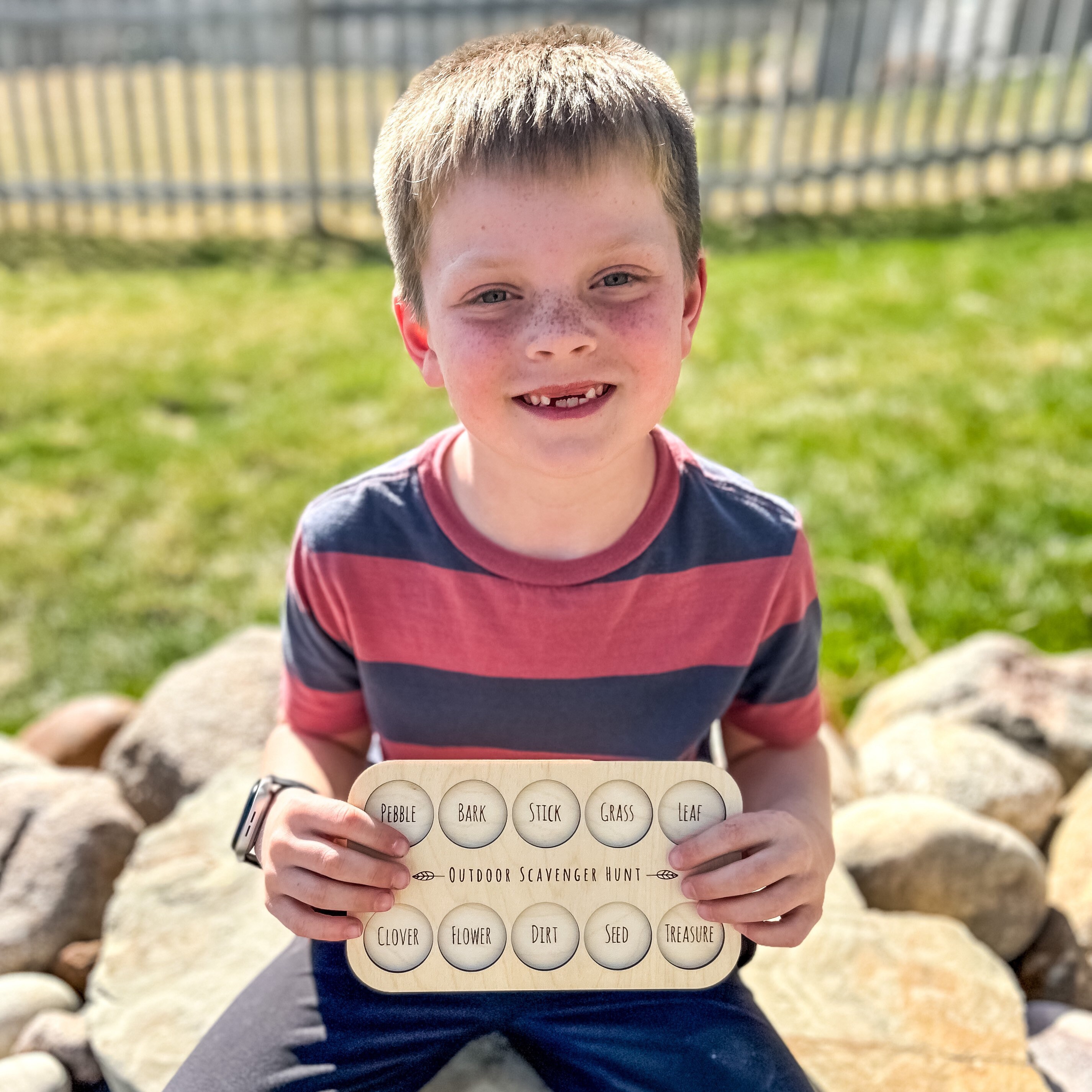 Nature Scavenger Hunt Board Game, Outdoor Scavenger Hunt, Wood Game