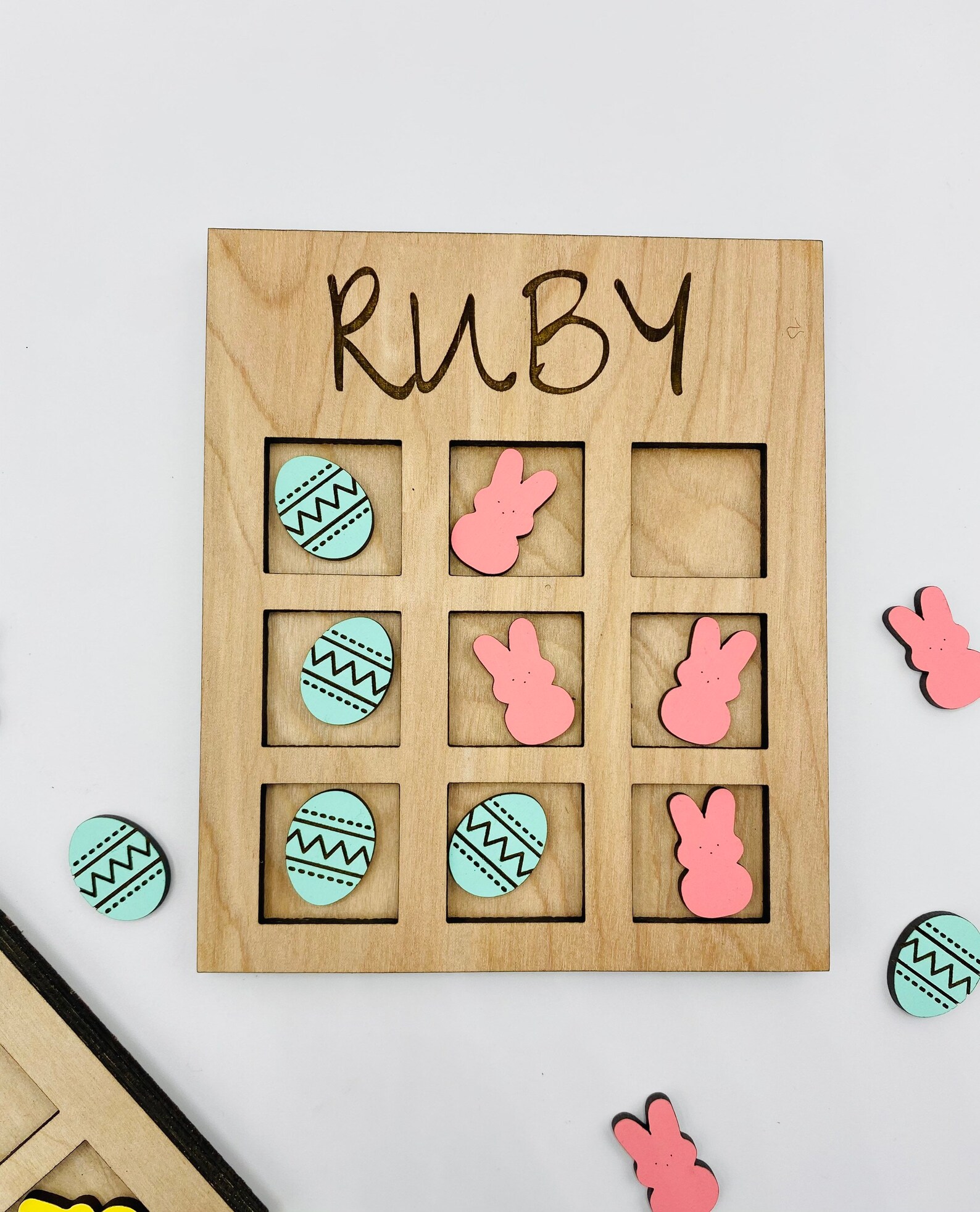 Easter Tic-Tac-Toe Game Board Wooden Easter Tic-Tac-Toe | Etsy