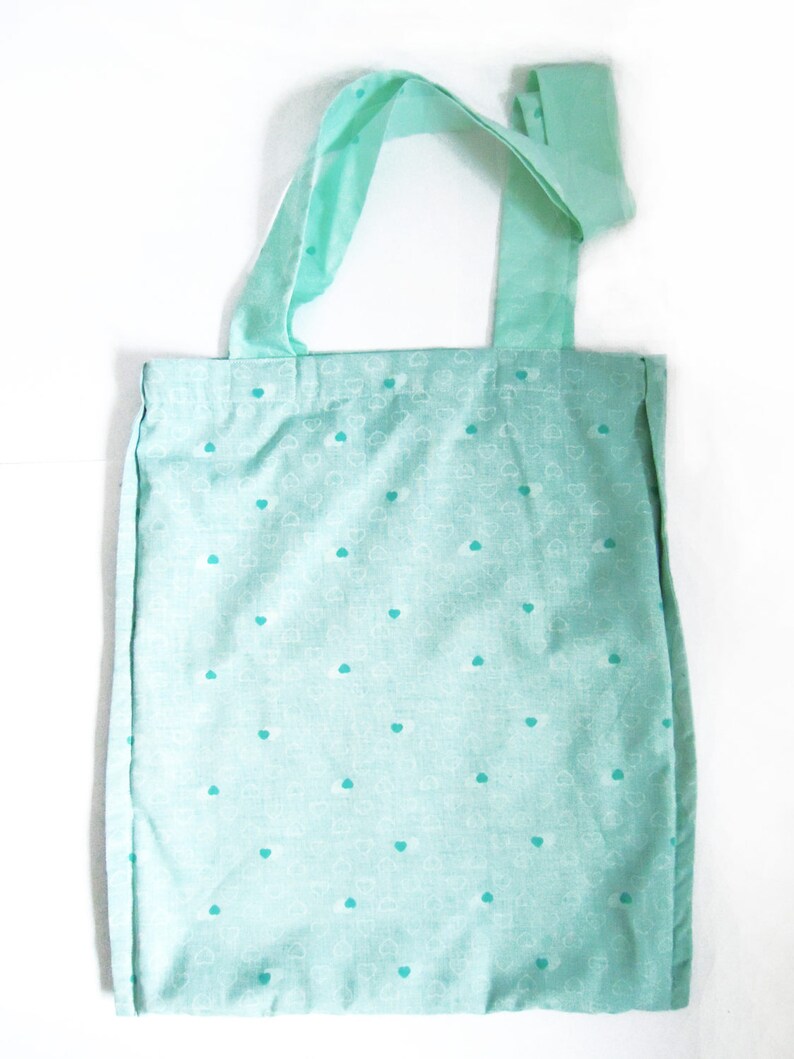 Mint Green Bag Cotton Tote Bag Shopping Bag