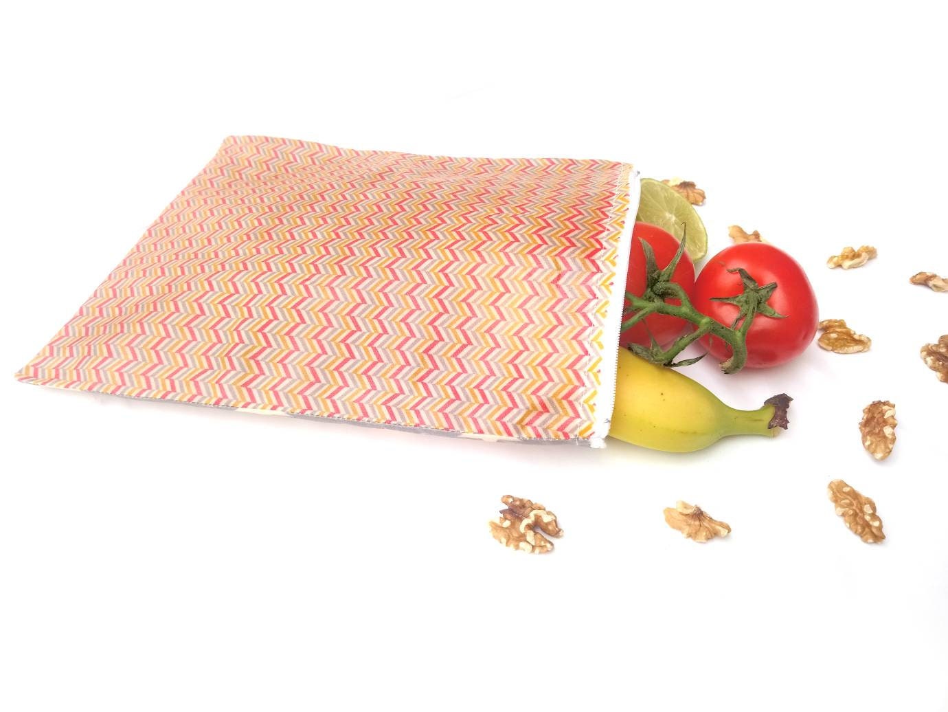 Beeswax Lunch Bag Reusable Wax Bag Beeswax Wrap Bag Etsy