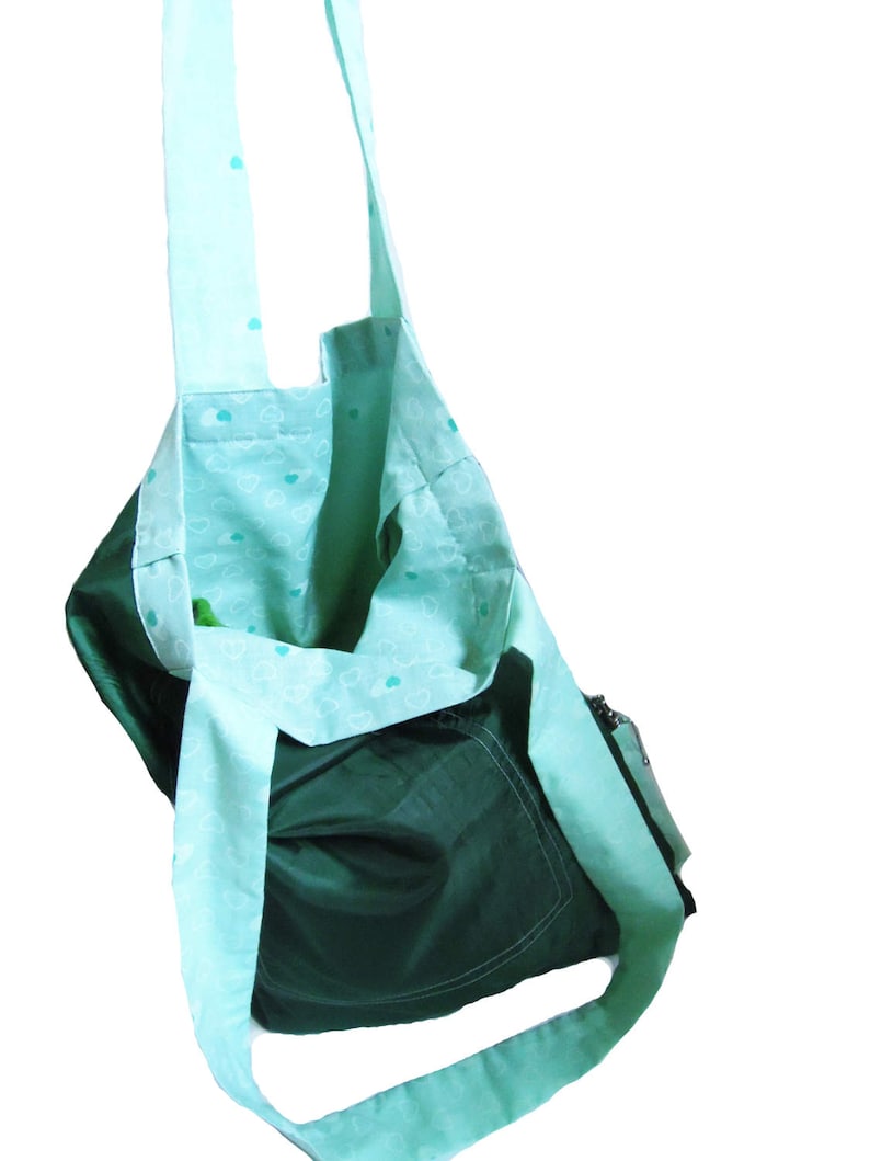 Mint Green Bag Cotton Tote Bag Shopping Bag