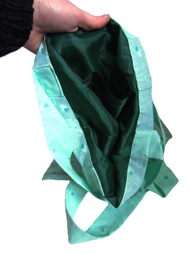 Mint Green Bag Cotton Tote Bag Shopping Bag