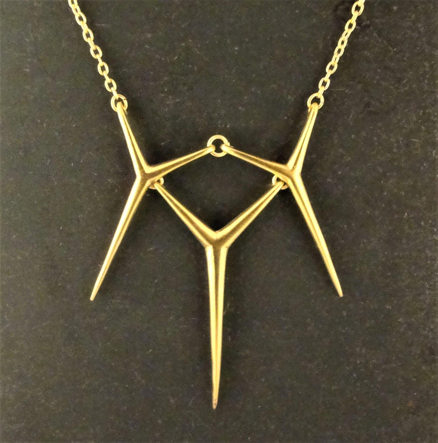 Thorn Necklace Gold Thorn Necklace Gothic Jewelry Goth Etsy
