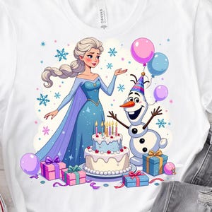 Frozen Birthday PNG: Elsa and Anna Clipart for Cake, Shirts (Digital Download