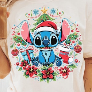 Stitch chirstmas PNG, clipart Stitch PNG, Stitch PNG transparent, Cute Stitch Christmas, ornaments, Clipart Good quality, instant download