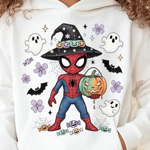 Funny Spiderman Halloween Clipart PNG: Spooky Movie Character (Instant Download