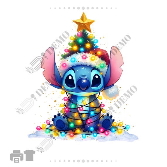 スティッチのクリスマス ライト | クリスマス ツリーのスティッチ PNG