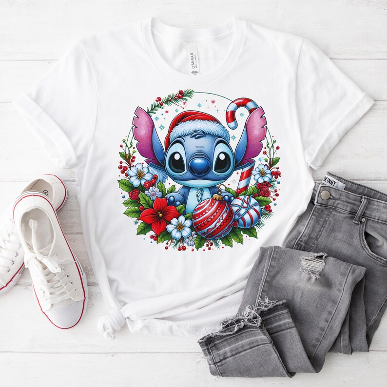 Stitch Christmas Pngs, Christmas PNG, Sublimation Stitch Clipart