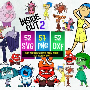 Inside Out 2 PNG, 2D-clipartbundel, Inside Out 2 download, Inside Out SVG PNG, dxf Woede Vreugde Verdriet Gêne Angst, Afgunst, Ennui