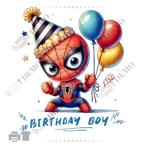 Spiderman Birthday PNG, Spiderman Birthday Party, Birthday Spiderman SVG, Birthday Party Invitation use on for Boys, balloons