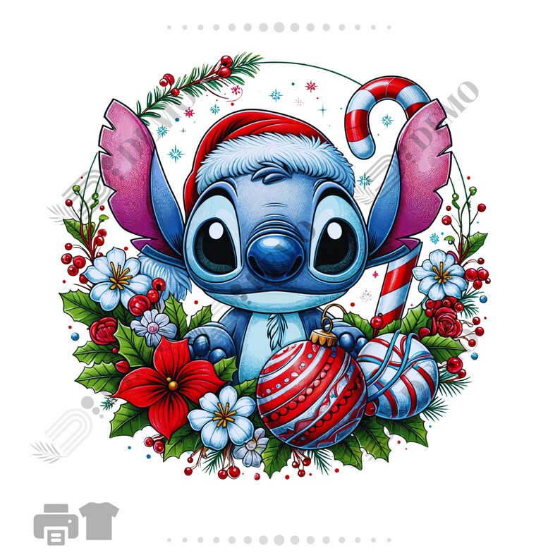 Stitch Christmas Pngs, Christmas PNG, Sublimation Stitch Clipart