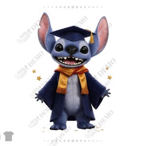 Stitch Graduation Design, Stitch LIVE ACTION Png, lilo stitch movie High Resolution Designs printing or Sublimation for Tshirt, Sticker, Mug