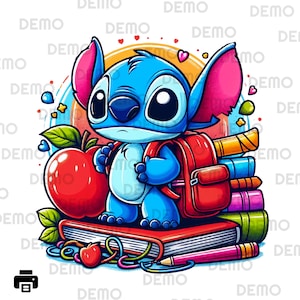 Stiche zurück in die Schule PNG, Clipart Stiche PNG, Stiche PNG transparent, Cute Stitch zurück in die Schule Cliparts Gute Qualität, sofort-Download