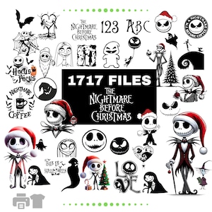 Nightmare Before Christmas svg, Mega bundle Jack Skellington SVG, Jack and Sally Svg,Nightmare before christmas png, halloween nightmare svg