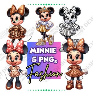 Paquete de imágenes prediseñadas PNG de Minnie Fashion: Manualidades de cumpleaños (Descarga digital)
