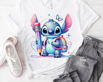 Stitch de regreso a la escuela PNG, clipart Stitch PNG, Stitch PNG