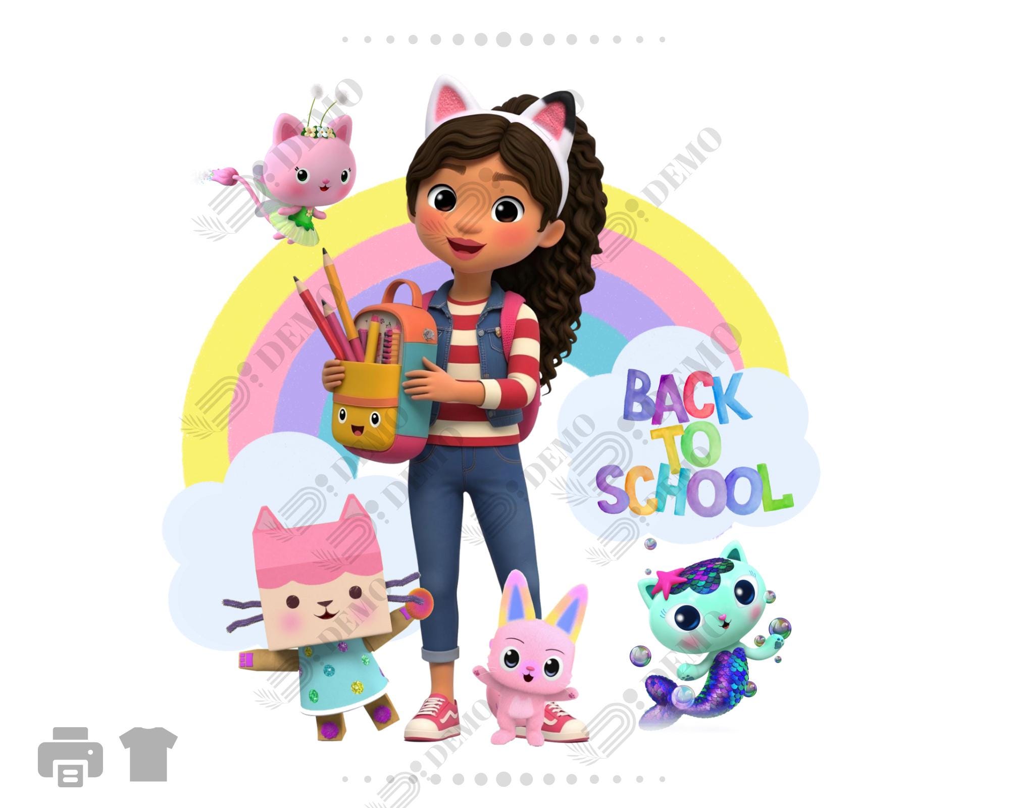 Gabby Dollhouse PNG, back to school png | gabby back to school design | Cute gabbys | school 2025  & sublimation design