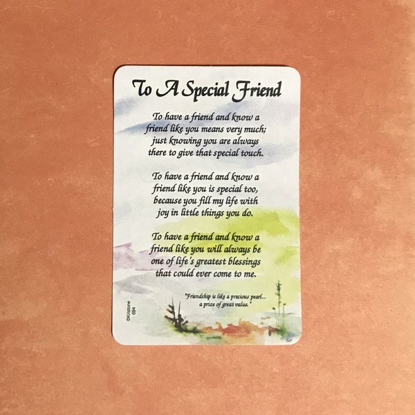 To A Special Friend Poem Card