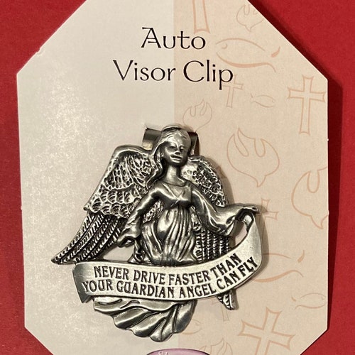 Never Drive Faster Angel Visor Clip 1 Etsy