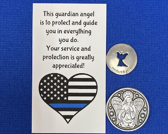 Juego de fichas de ángel de la guarda del agente de policía