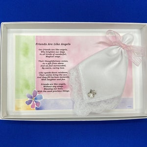 Friends Are Like Angels Hankie & Angel Pin Set