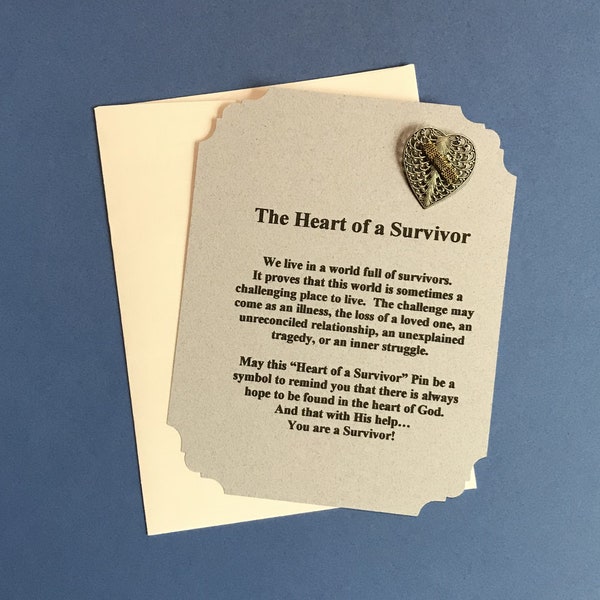 Heart of a Survivor Poem & Pin Set