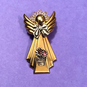 Florist Angel Pin, Gardening Angel Pin