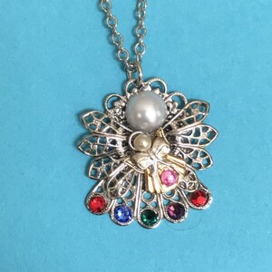 Mother and Child Birthstone Angel Necklace #250PN