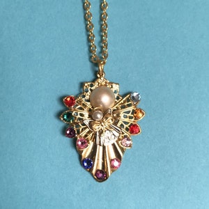Mother and Child Birthstone Angel Necklace #249PN