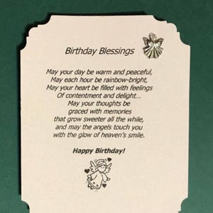 Birthday Blessings Angel Pin & Karte