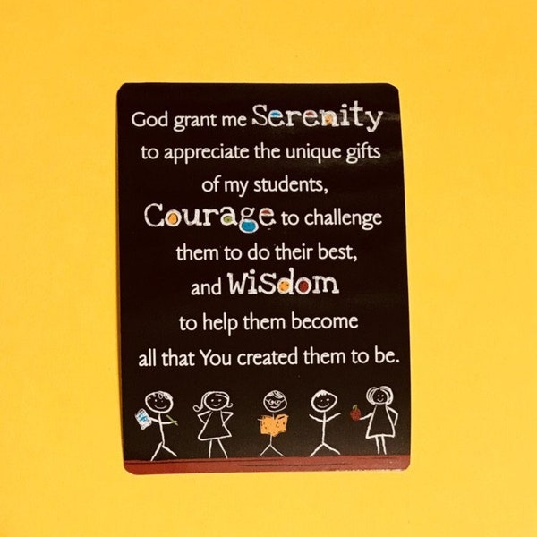 Teacher's Serenity Poem Card