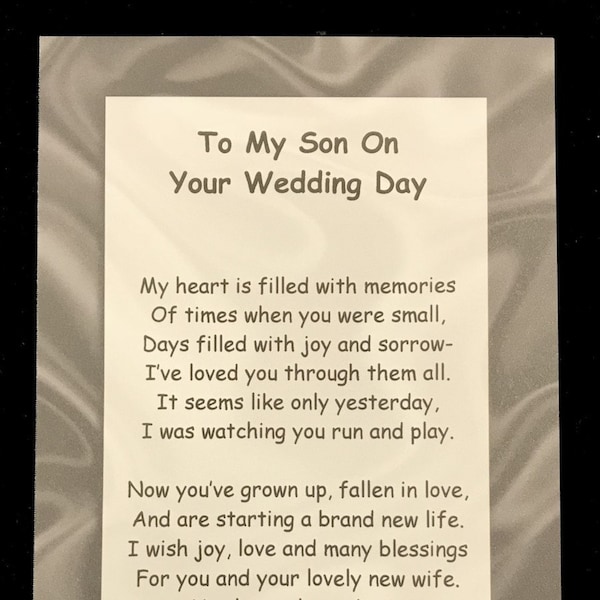 My-Our Son on Your Wedding Day Poem & Pocket Token Gift Set