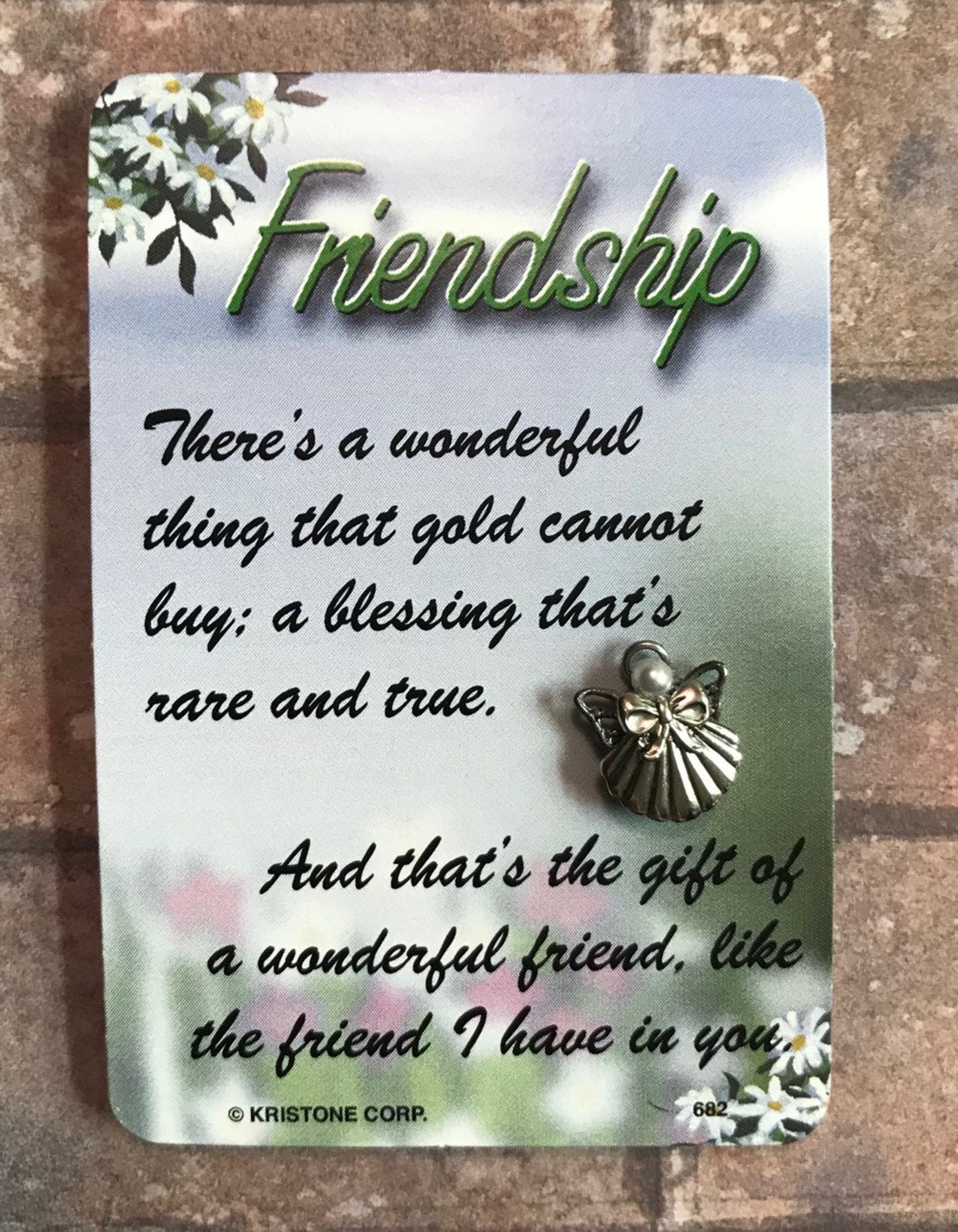 Friendship Angel Pin and Poem Card Set Etsy