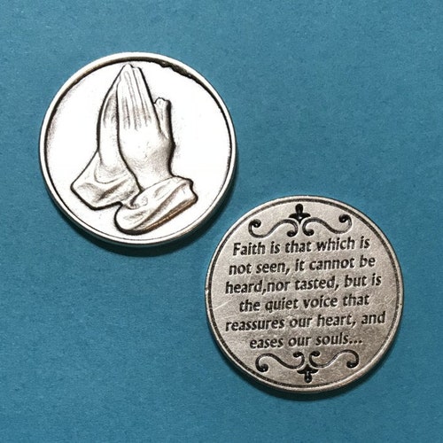Faith Praying Hands Pocket Token Etsy