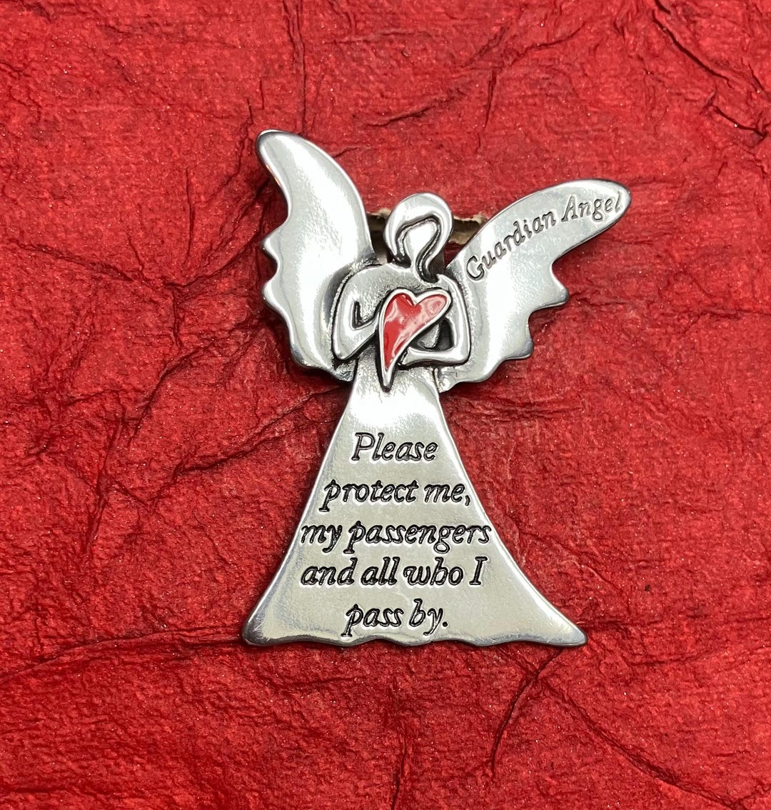 ForFine Heart-Shaped Visor Clip Car Visor Medal Accessories Bless Driving Safety Prayer Gift For Parent, Family, Friend, Teen, New And Old Driver