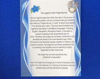 Legend of the Forget-Me-Not Alzheimer Angel Pin