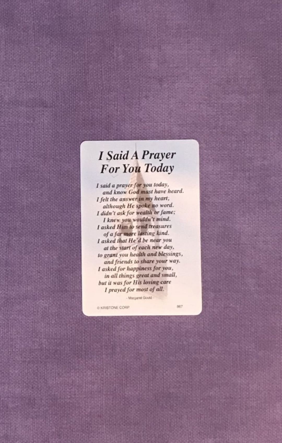 I Said A Prayer for You Today Poem Card - Etsy