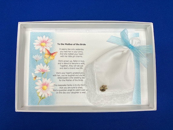 Mother-of-the-Bride Gift From a Friend: Lace Handkerchief & Angel Pin Set
