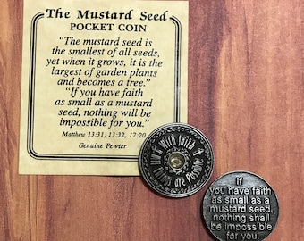 Mustard Seed Pocket Coin, Mustard Seed Faith Token
